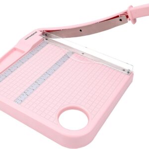 12" Paper Cutter, Precision Cut with Safety Protection and Blade Lock, 12 Sheet Capacity, Great for Cardstock, Cardboard, Photo, Vinyl, Crafts, Scrapbook (Pink)